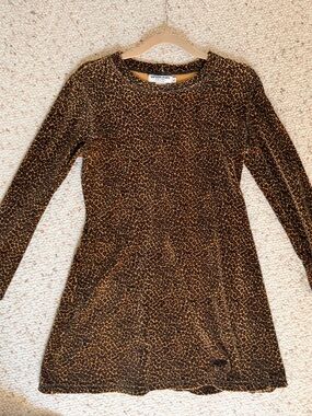 Leopard Print Long Sleeve Dress